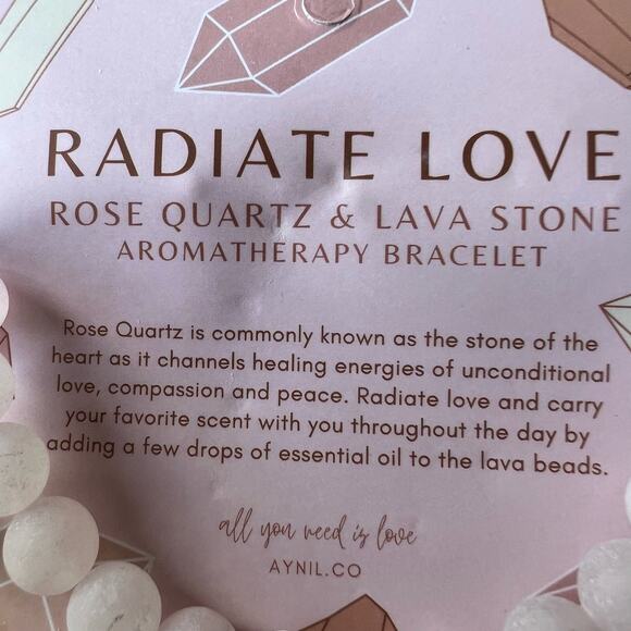 NEW AYNIL Radiate Love Rose Quartz Stone Aromatherapy Diffuser Bracelet - Picture 7 of 10